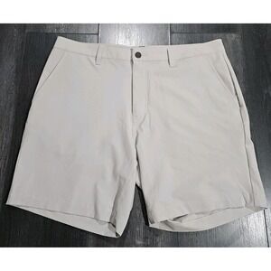 Criquet Anytime Shorts Men 35 Stone White Stretch Performance Golf Preppy 7"